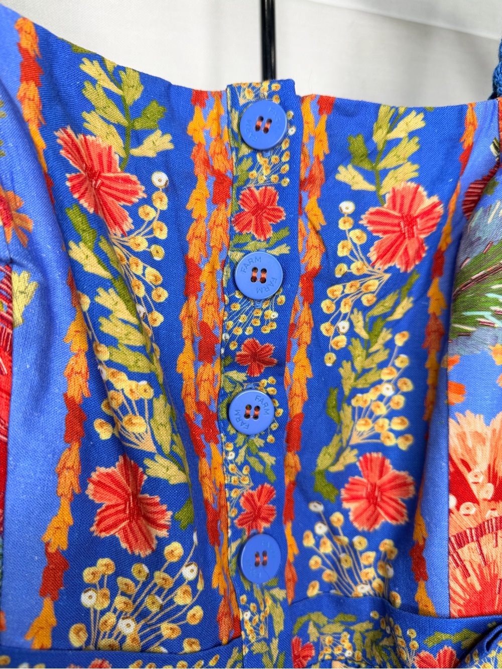 NWT | FARM Rio | Blue Multi Floral Tie-Waist Romper - Picture 5 of 11